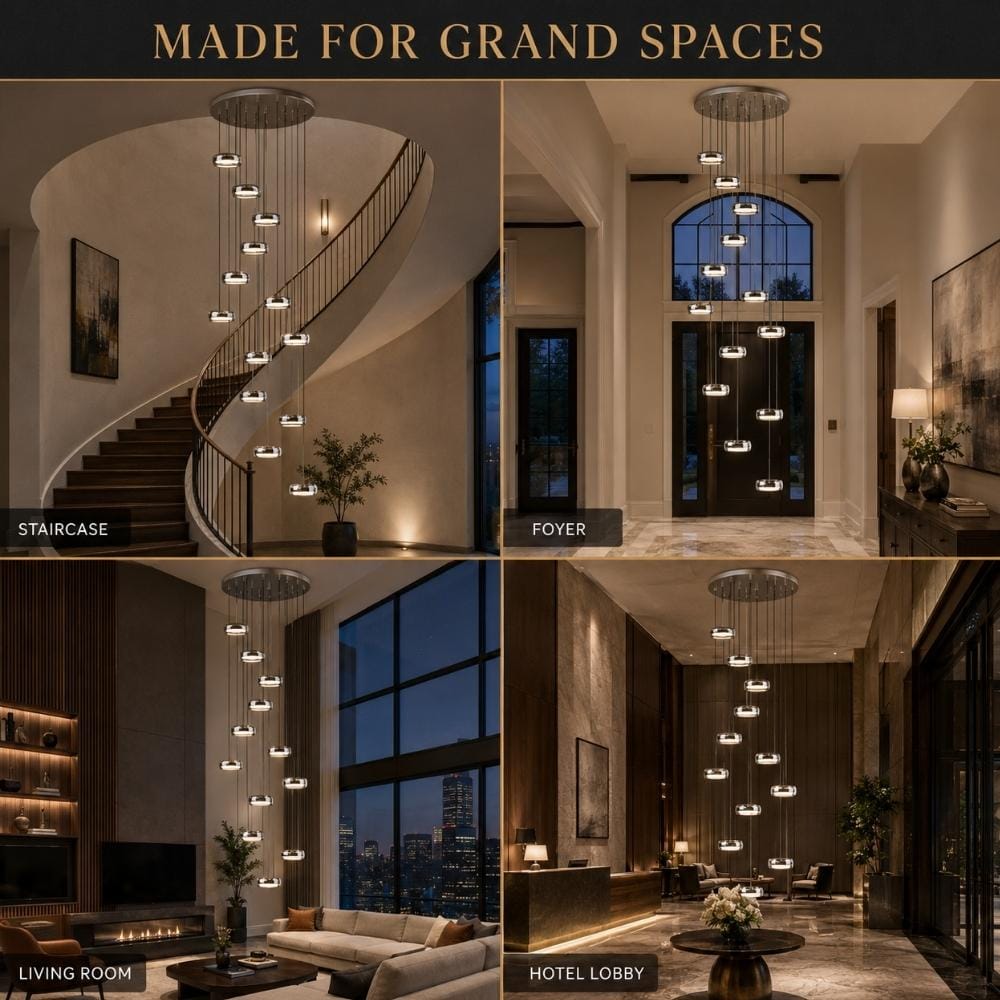 12-Light Modern Staircase Chandelier Modern Chandelier