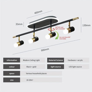 4-Light Modern Led Track Lighting Modern Chandelier