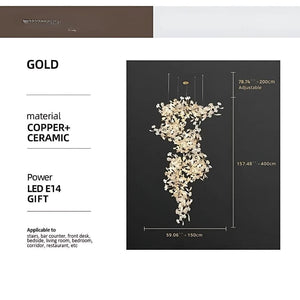 Alba Branch Staircase Chandelier Modern Chandelier