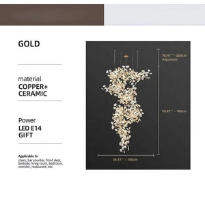 Alba Branch Staircase Chandelier Modern Chandelier