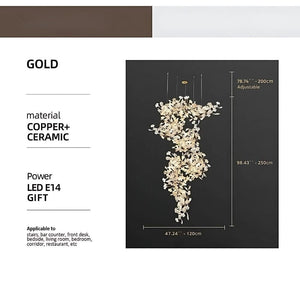 Alba Branch Staircase Chandelier Modern Chandelier