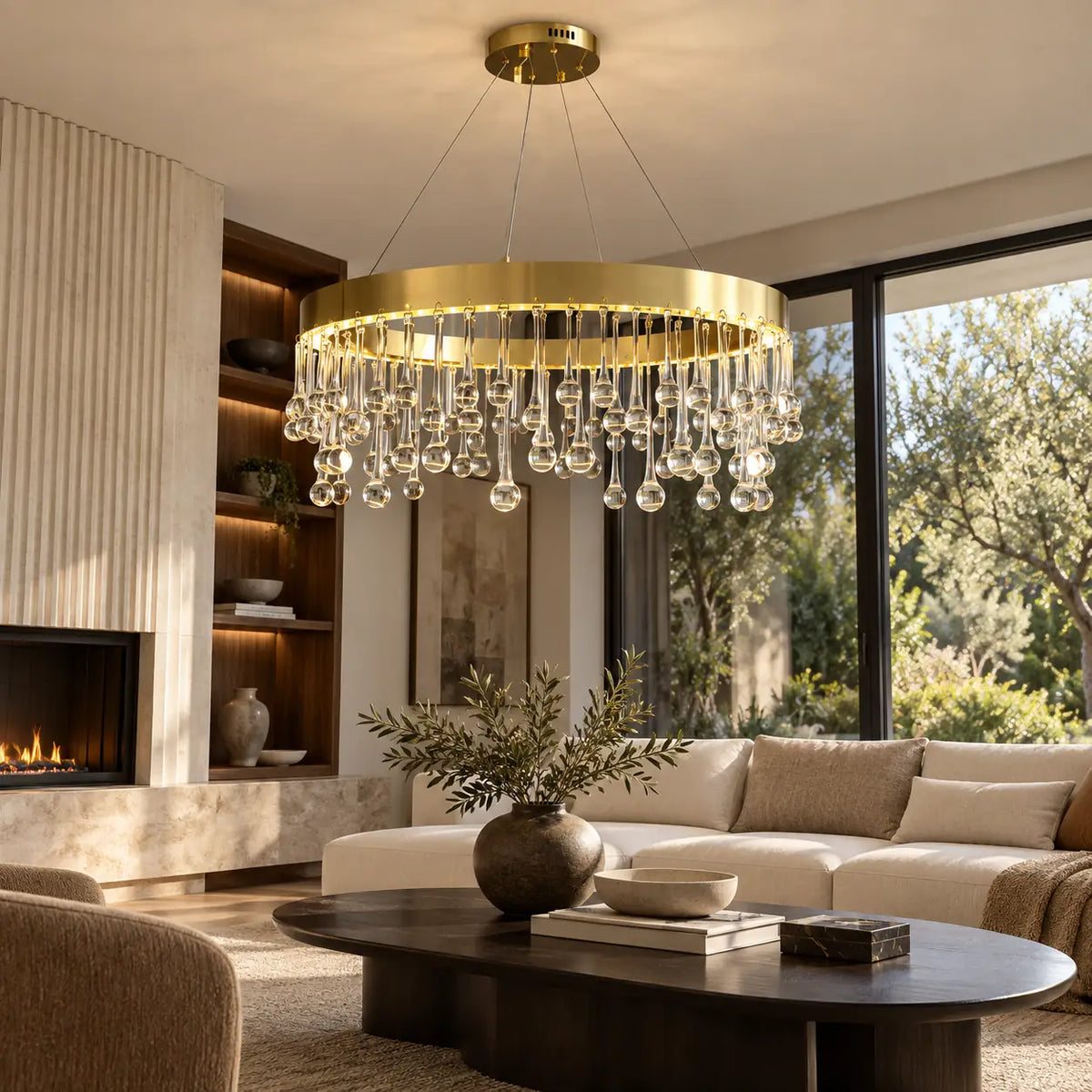 Alvin Gold Ring chandelier 1 Ring - 23.6'' (60cm) / Warm White 3000K Modern Chandelier