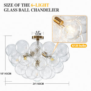 Alya Flush Mount Bubble Chandelier Modern Chandelier