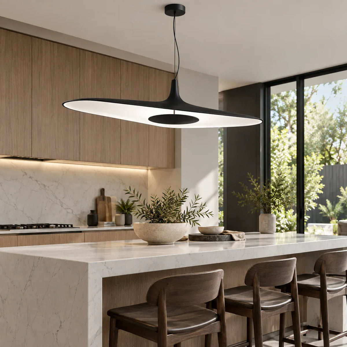 Amy Pendant Ceiling Chandelier Black / L23.6'' (60cm) / Warm White 3000K Modern Chandelier