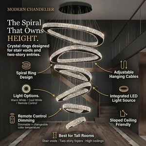 Aureli Crystal Spiral Chandelier Modern Chandelier