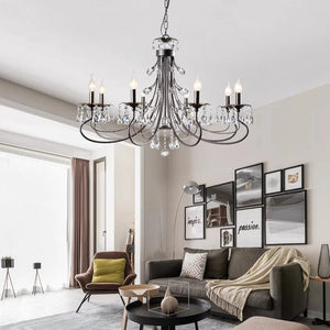 Black Wrought Iron Chandelier 8 / Warm White Modern Chandelier