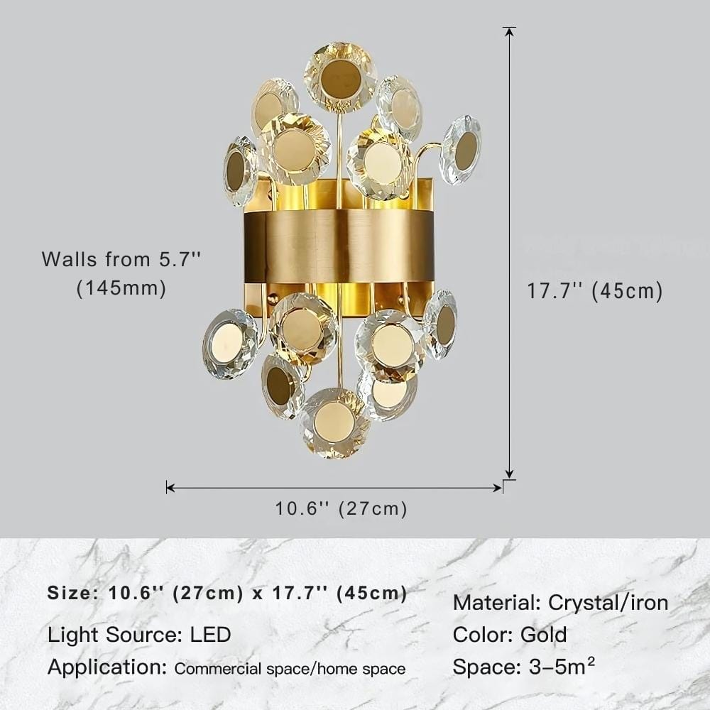 Bryce Led Crystal Wall Sconce Modern Chandelier