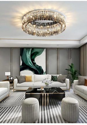 Cara Crystal Flush Mount Chandelier Modern Chandelier