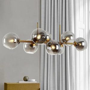 Cara Mid-century Globe Chandelier Gold / Warm White 3000K / Smoke Modern Chandelier