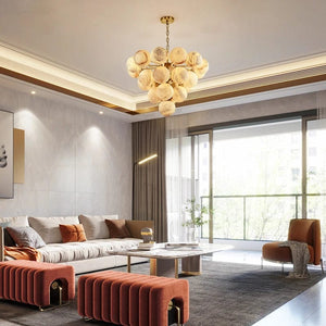 Clara Marble Bubble Chandelier Gold / Warm White 3000K / Ceiling 13 Modern Chandelier