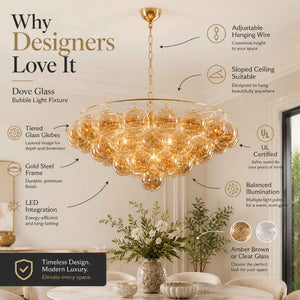 Dove Glass Bubble Light Fixture Modern Chandelier