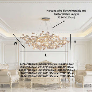 Elori Natural Stone Flower Brass Chandelier Modern Chandelier