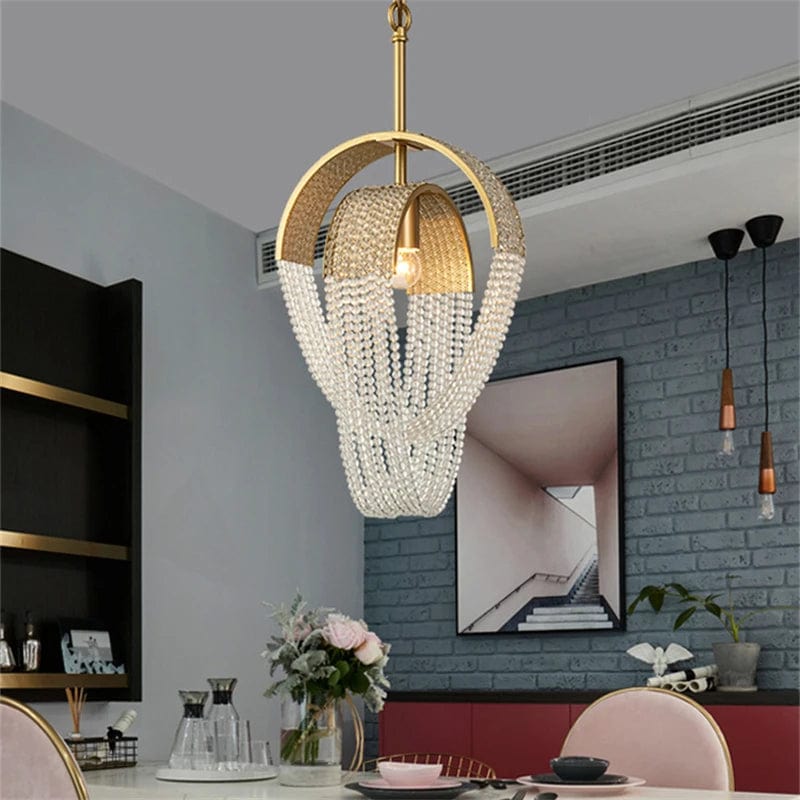 Faye Gold Crystal Pendant Light Modern Chandelier