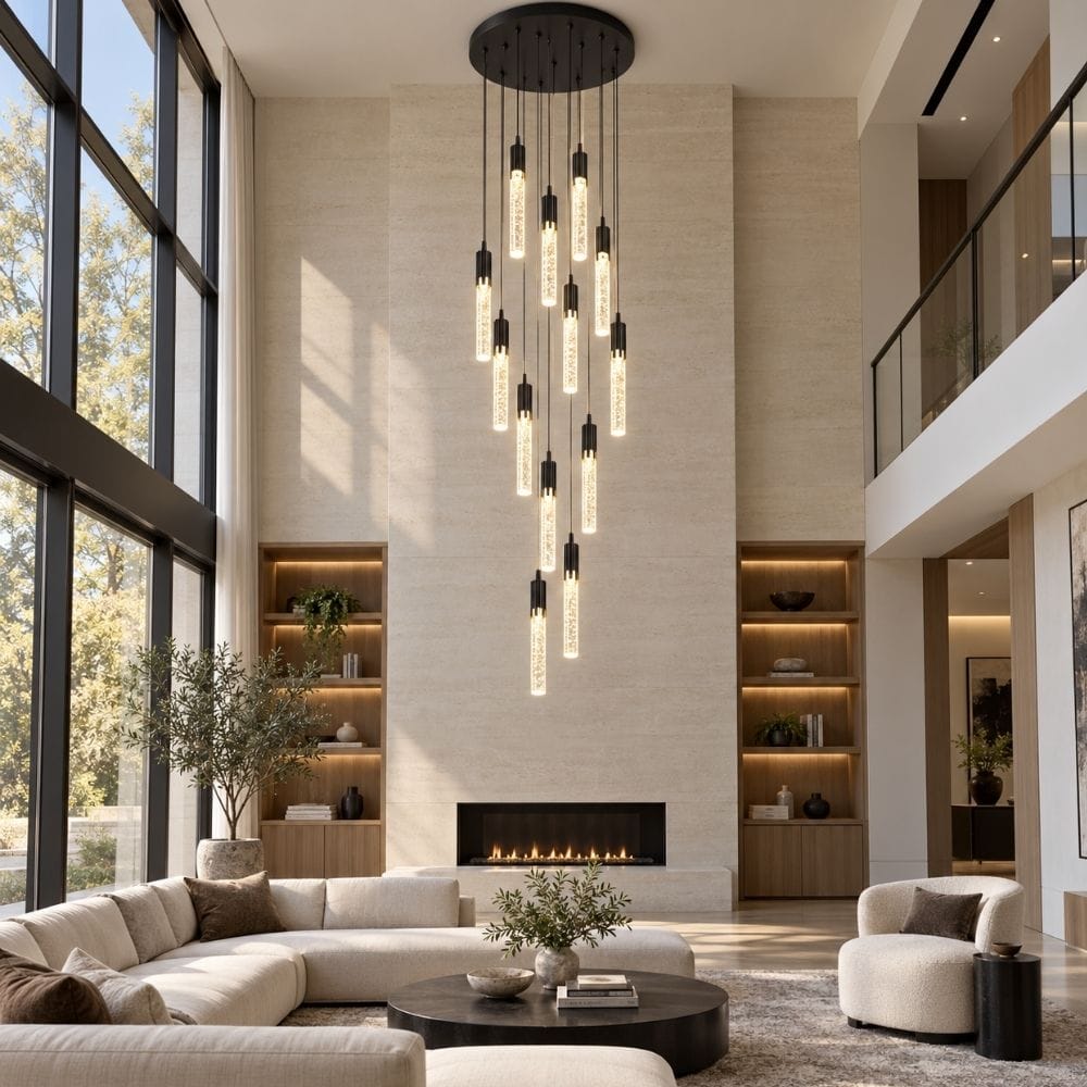 Grace Spiral Staircase Chandelier Black / 6 / Warm White 3000K Modern Chandelier