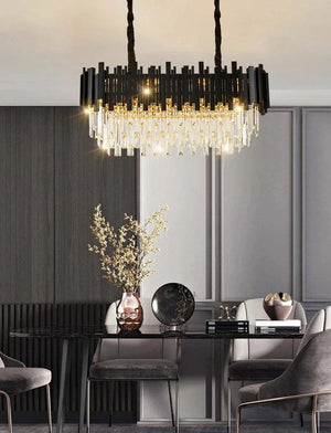 Greer Modern Crystal Chandelier Oval 25.98" (66cm) / Warm White 3000K Modern Chandelier