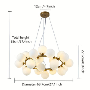 Holly Milk Glass Chandelier Modern Chandelier