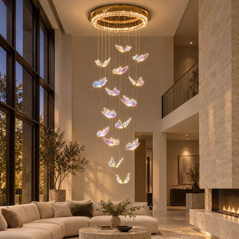 Jana Butterfly Staircase Chandelier Modern Chandelier