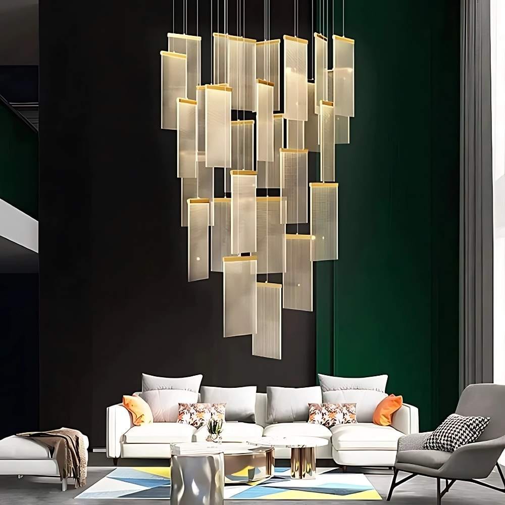Jane Gold Staircase Chandelier Gold / 6 / Warm White 3000K Modern Chandelier