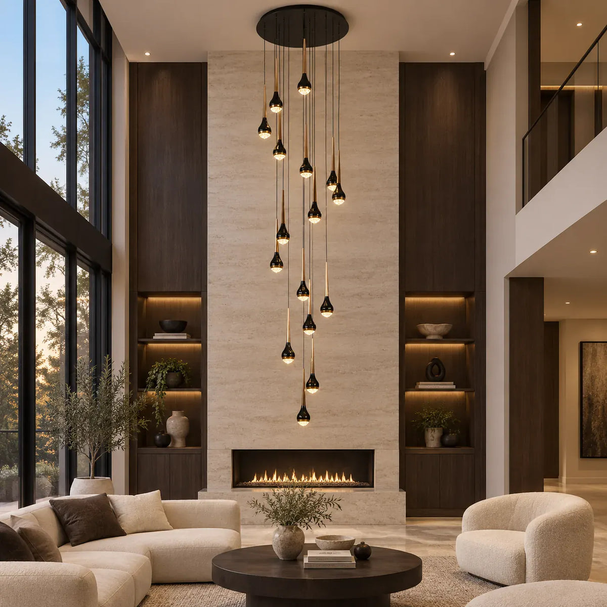 Kayl Geometric Staircase chandelier Modern Chandelier