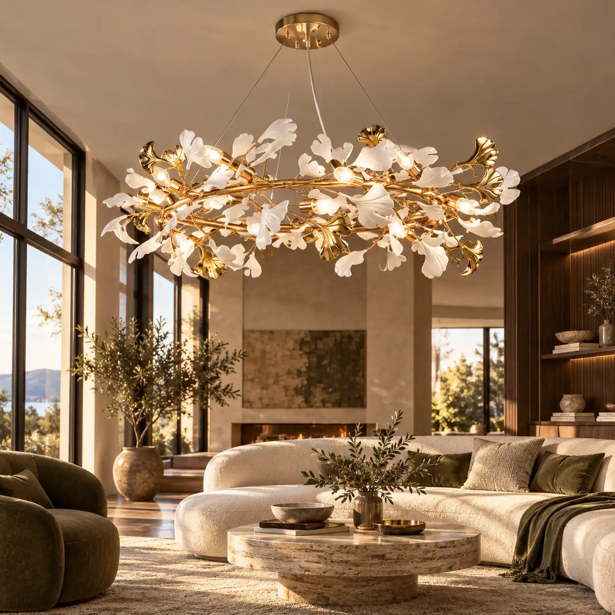 Keira Tree Branch Chandelier Round 23.62" (60 cm) / Warm White 3000K Modern Chandelier