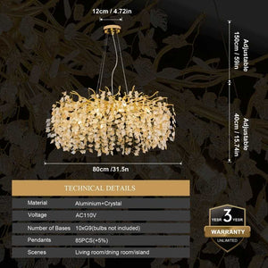 Kelie Art Deco Crystal Chandelier Modern Chandelier