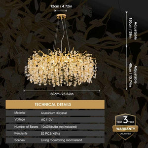 Kelie Art Deco Crystal Chandelier Modern Chandelier