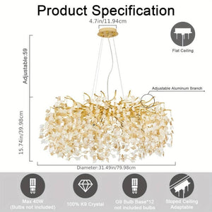 Kelie Art Deco Crystal Chandelier Modern Chandelier