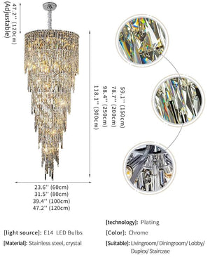 Large Crystal Entryway Chandelier Modern Chandelier