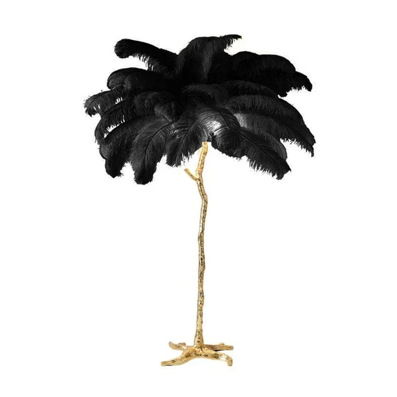 Laura Ostrich Feather Floor Lamp Black / 47.24" (H120cm) Modern Chandelier