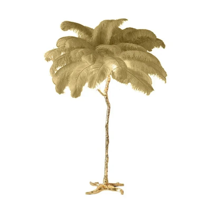 Laura Ostrich Feather Floor Lamp Khaki / 47.24" (H120cm) Modern Chandelier