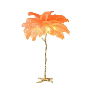 Laura Ostrich Feather Floor Lamp Orange / 47.24" (H120cm) Modern Chandelier