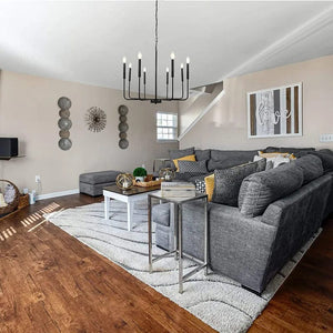 Lissa Rustic Iron Chandelier Black / Warm White 3000K Modern Chandelier