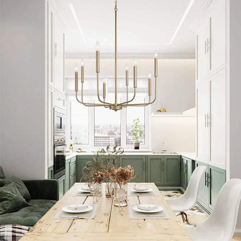 Lissa Rustic Iron Chandelier Gold / Warm White 3000K Modern Chandelier