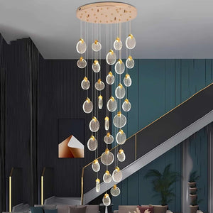 Mabel Staircase Long Chandelier 3 / Warm White 3000K Modern Chandelier