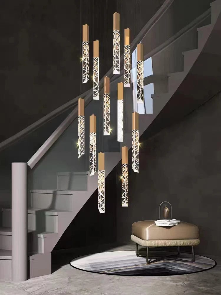 Macy Simple Crystal Staircase Chandelier Modern Chandelier