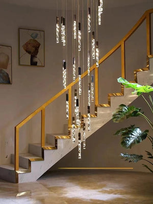 Macy Simple Crystal Staircase Chandelier Modern Chandelier
