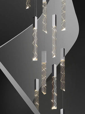 Macy Simple Crystal Staircase Chandelier Modern Chandelier