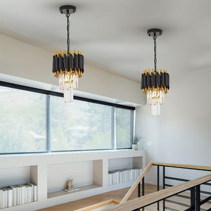 Misty Black Crystal Pendant Light Modern Chandelier