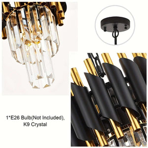 Misty Black Crystal Pendant Light Modern Chandelier