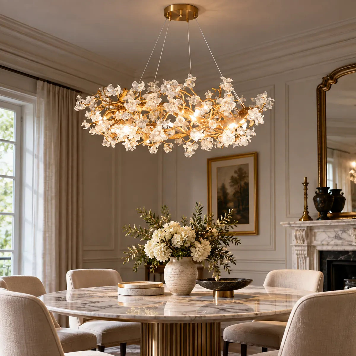 Nadia Rustic Branch Chandelier Copper / Round 25.59" (65cm) / Warm White 2700K Modern Chandelier