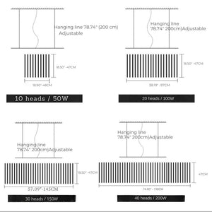 Skye Linear Contemporary Chandelier Modern Chandelier