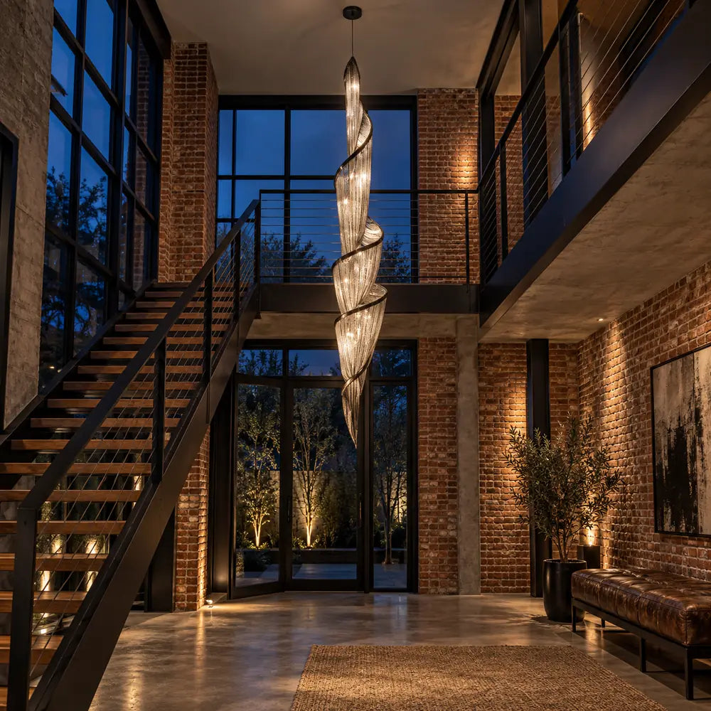 Storm Modern Long Chain Chandelier B / Gold / Warm White 3000K Modern Chandelier