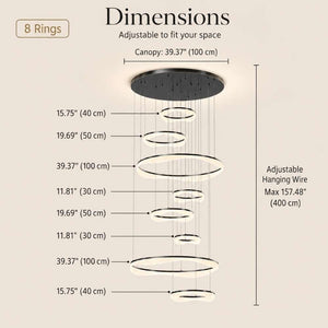 Sue Modern Ring Staircase Chandelier Modern Chandelier