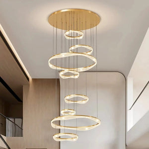 Sue Modern Ring Staircase Chandelier Modern Chandelier