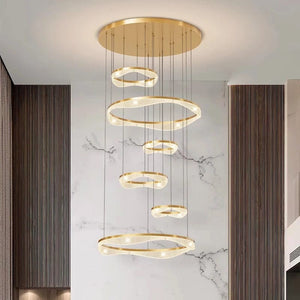 Sue Modern Ring Staircase Chandelier Modern Chandelier
