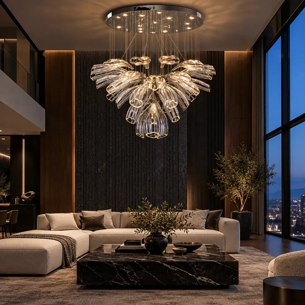 Tanju Modern Art Glass Chandelier Dia 26.38" (67cm) Modern Chandelier