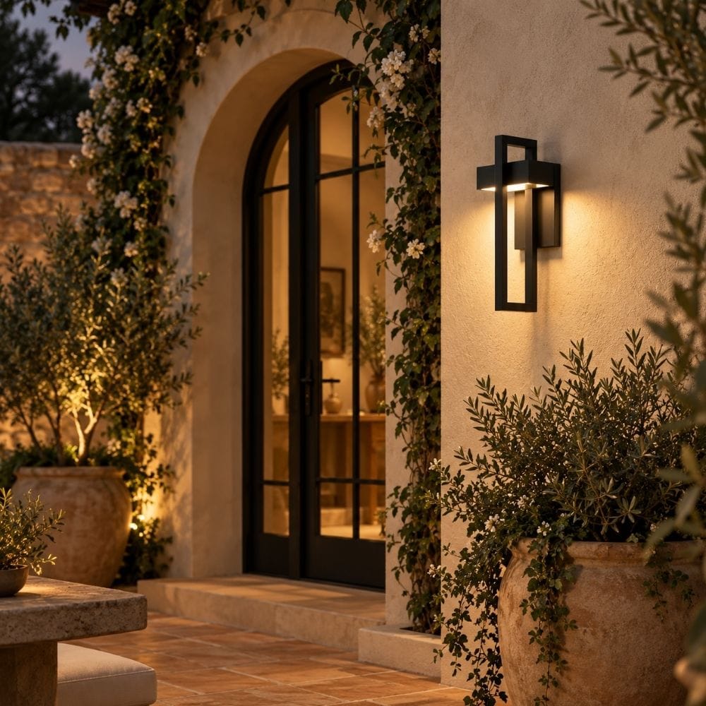 Tivaro Modern Black Outdoor Wall Light H13.8" (35 cm) / Warm Light 3000K Modern Chandelier