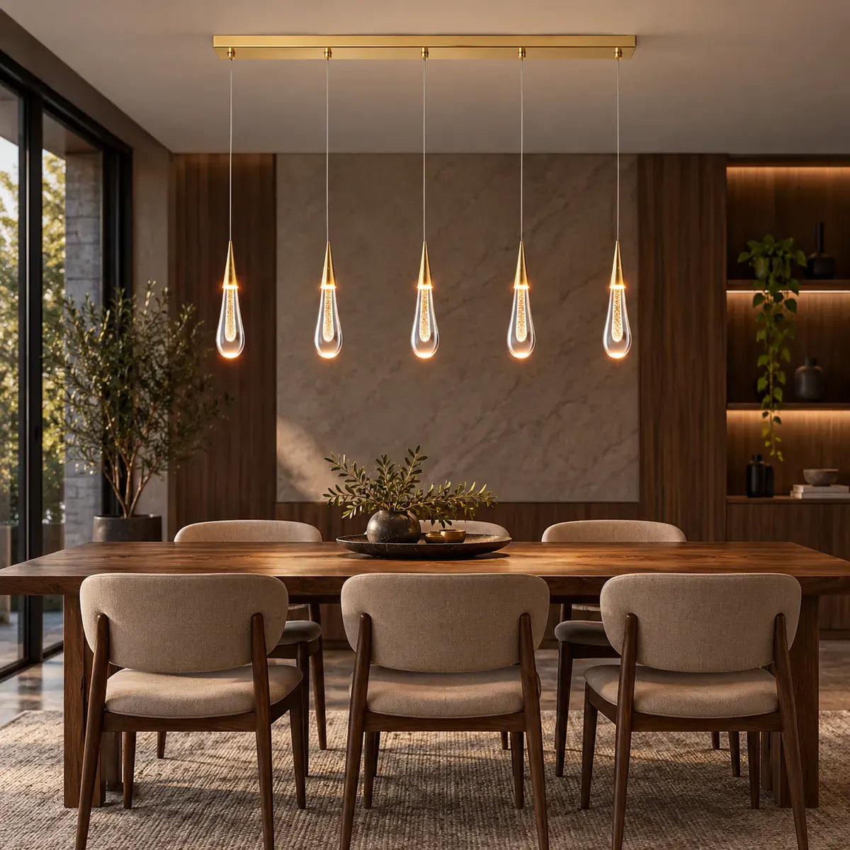 Tny Gold Kitchen Island Chandelier 5 / Warm White 3000K Modern Chandelier