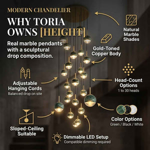 Toria Marble Multi Pendant Chandelier Modern Chandelier