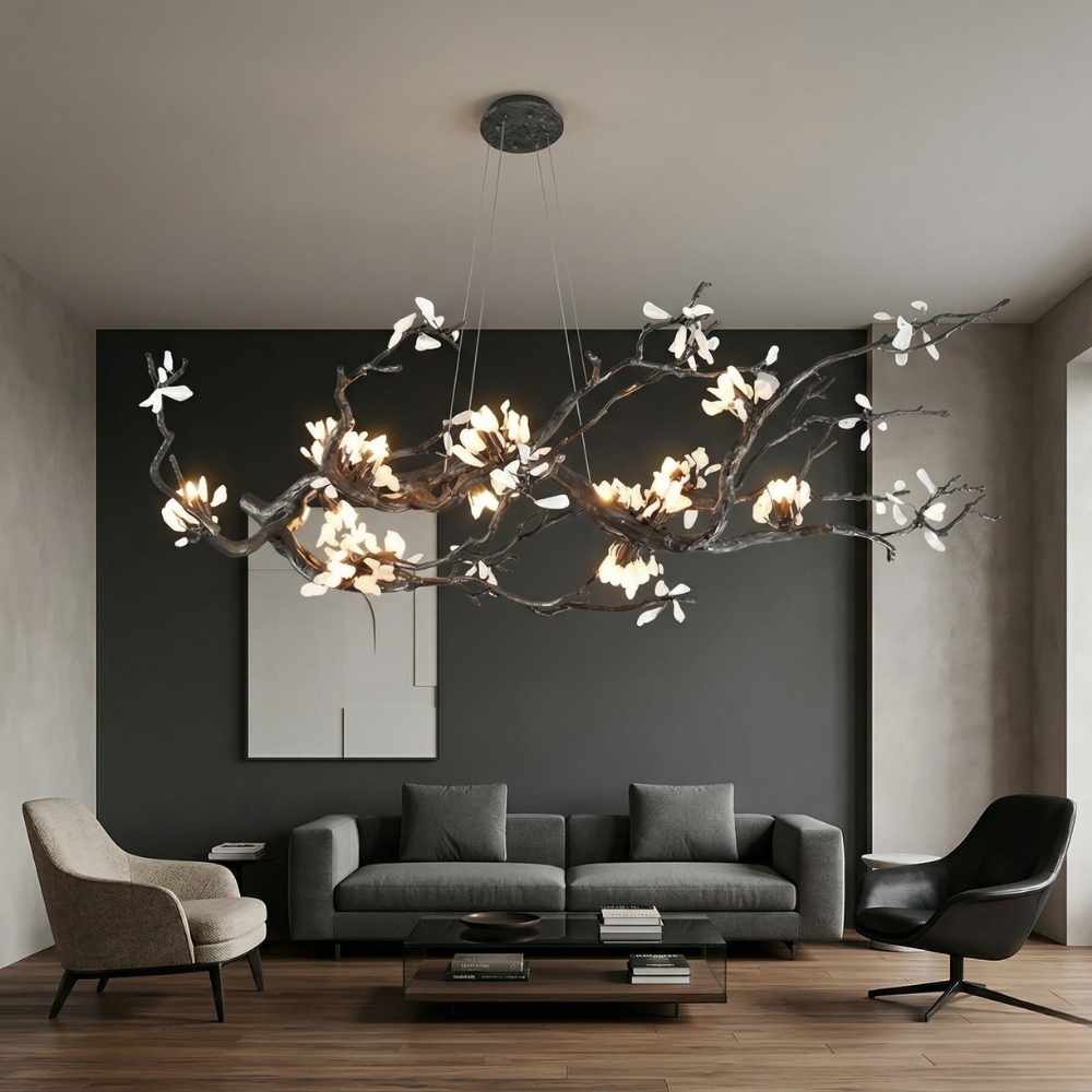 Velar Handmade Brass Branch Chandelier Custom / L39.37” (100 cm) / Warm White 3000K Modern Chandelier